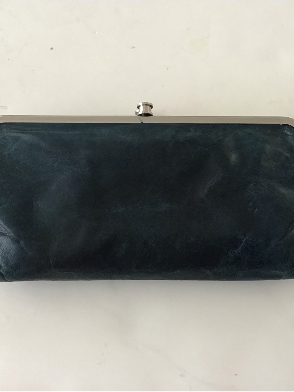 HOBO Lauren Clutch Leather Wallet Forest Green W/clasp & Magnetic Closure